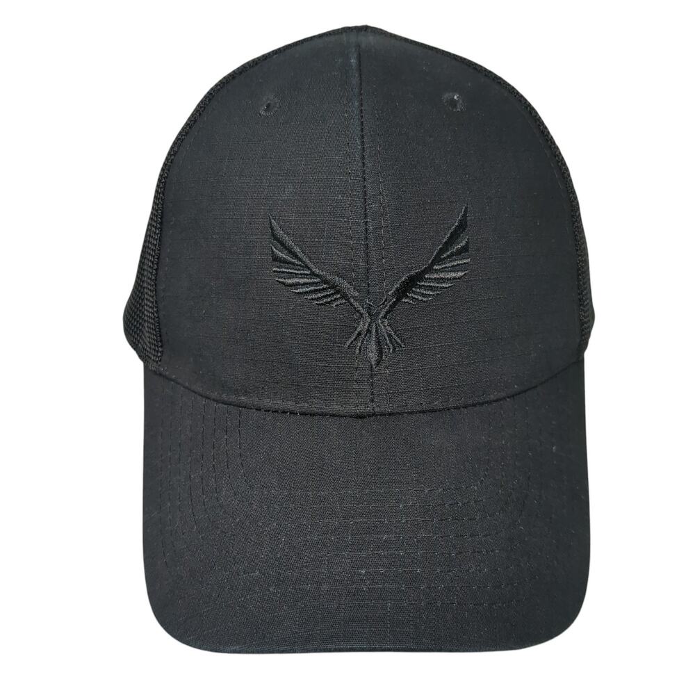 Virtus Strapback Baseball Cap Black One Size Adjustable Embroidered 6 Panel